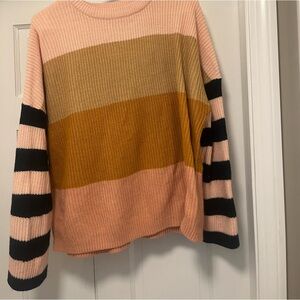 Striped Pink and Mustard Sweater